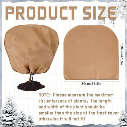 12 Pcs Winter Plant Covers Freeze Protection Reusable Plant Protector Bag with Drawstring Warm