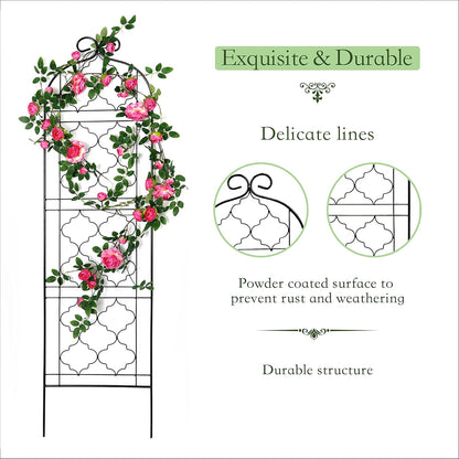 Garden Trellis for Vines and Climbing Plants Outdoor, Iron Wire Lattices Grid Panels for Potted
