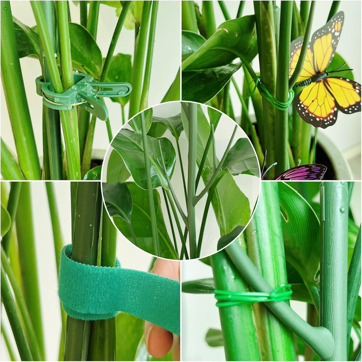 6 Pack Plant Support Plant Stakes for Indoor and Outdoor Plants, 44.8” Plant Sticks with Plant