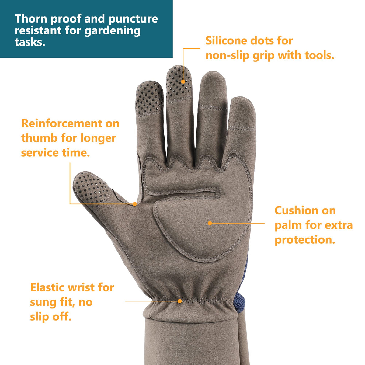 COOLJOB Thorn Proof Rose Pruning Garden Gloves for Men, Long Sleeve Padded Yard Work for Bush