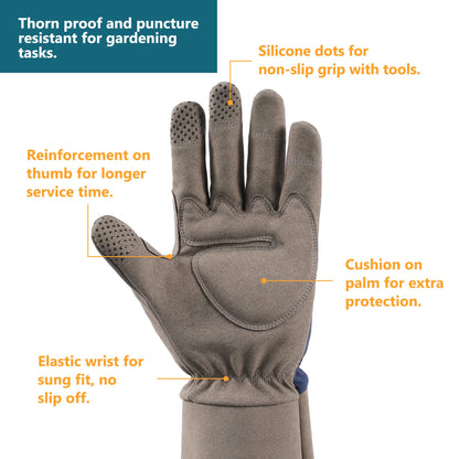 COOLJOB Thorn Proof Rose Pruning Garden Gloves for Men, Long Sleeve Padded Yard Work for Bush