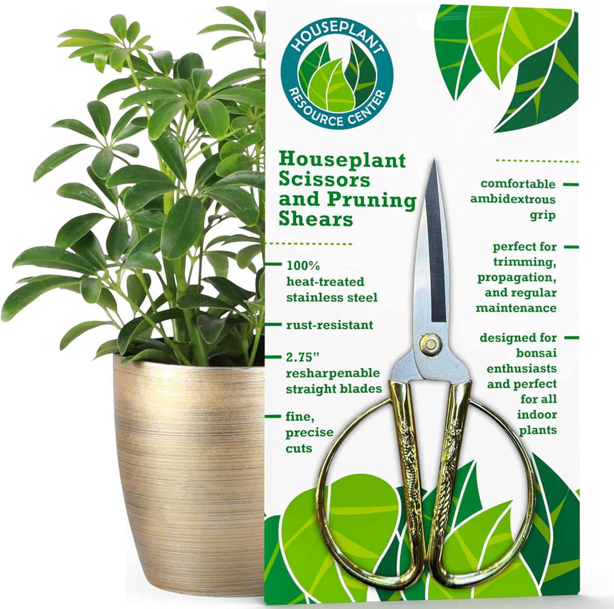 Premium Houseplant Scissors | 100% Stainless Steel, Ultra-Precise Garden Clippers for Propagation &