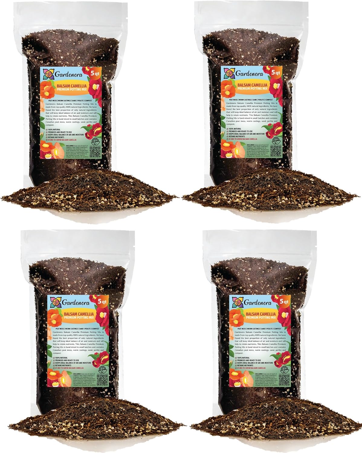 Gardenera Premium Balsam Camellia Potting Soil Mix - Perfect Balance of Nutrients, Drainage, and