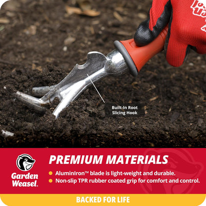 Garden Weasel Double-Sided Garden Cultivator/Tiller | Cultivate, Till, Break Up Soil | Planting and