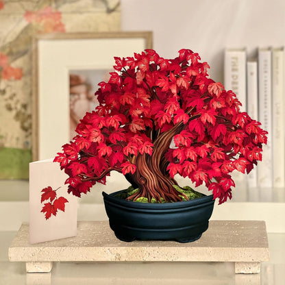 Freshcut Paper Pop Up Cards, Red Maple Tree, 12 Inch Life Sized Forever Flower Bouquet 3D Popup