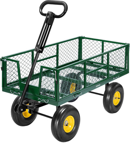 VIVOHOME Garden Cart Steel Heavy Duty 900 LBS Yard and Garden Wagon with 10 inch Tire and Handle