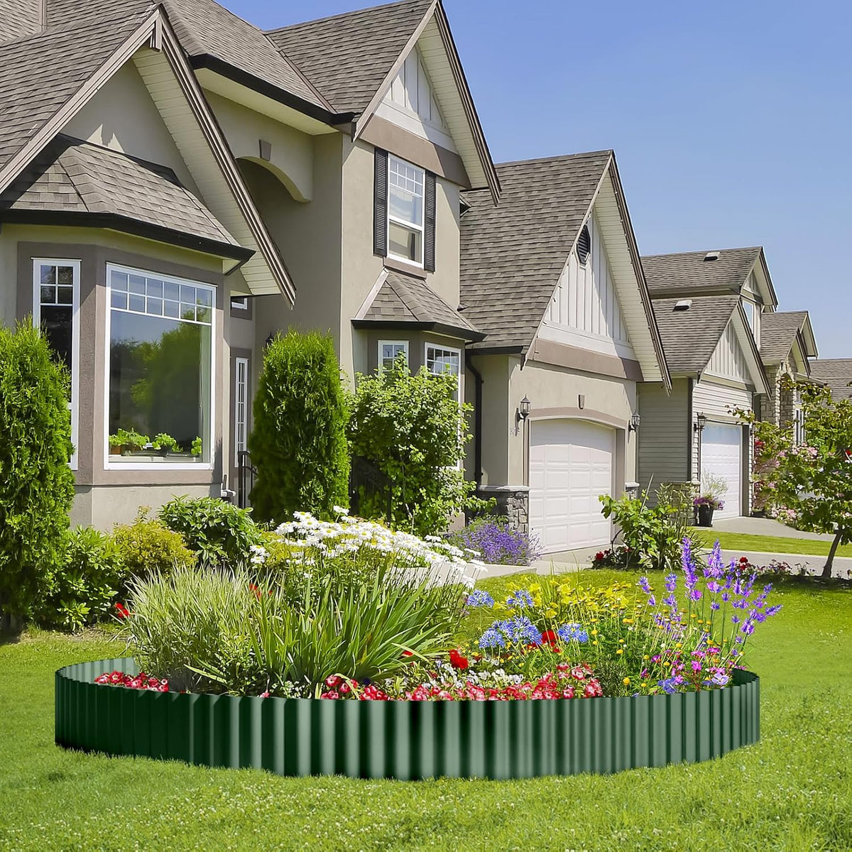 Land Guard Corrugated Metal Garden Edging, 6"×50Ft Steel Landscape Edging, Corrugated Metal Yard