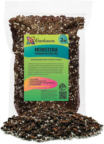 Gardenera Premium Monstera Potting Soil - Quick Drain Potting Soil for Growing and Repotting