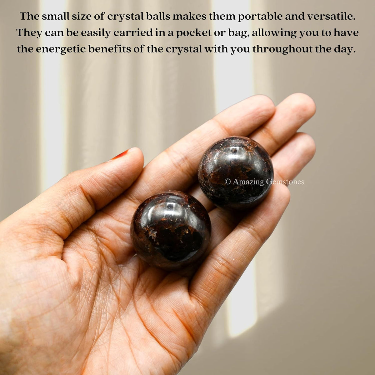 Amazing Gemstone Garnet Crystal Ball - 1 Inches Crystal Sphere Meditation Balls for Witchcraft and
