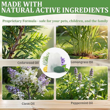 Mouse Rodent Repellent, 24pcs Peppermint Lemon Oil Mice Repellent for Squirrel Rats Spider Pests