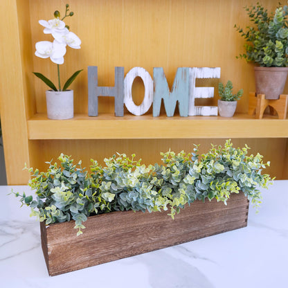 Winlyn Rustic Wooden Planter Box 17.3" L x 3.9" W x 3.9" H Brown Rectangular Planter Decorative