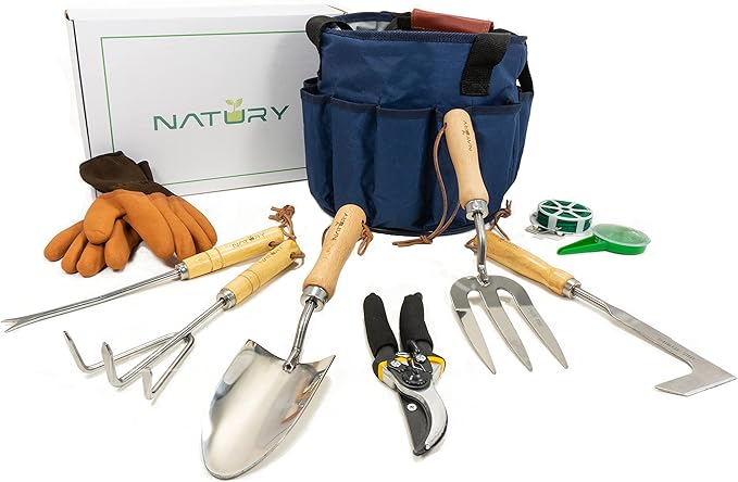 Garden Tools Set – Premium Stainless Steel Gardening Hand Tools with Solid Beechwood Handle