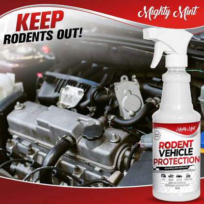Mighty Mint Peppermint Oil Rodent Repellent Spray for Vehicles – Natural Mouse & Rat Control for