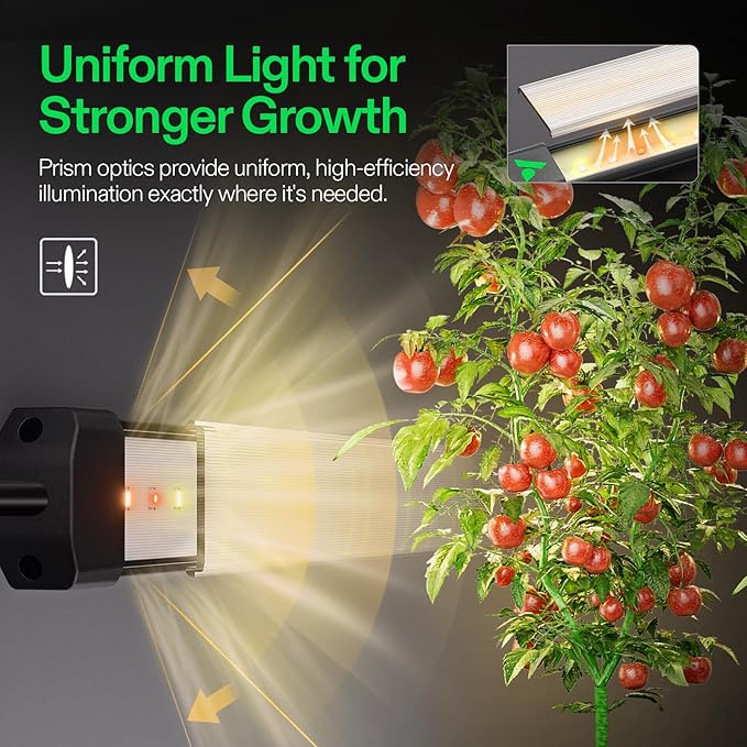 VIVOSUN Lumaray LED Grow Light Bars 16”(4-Bar), Full Spectrum Side Lighting with 60% Red Light up