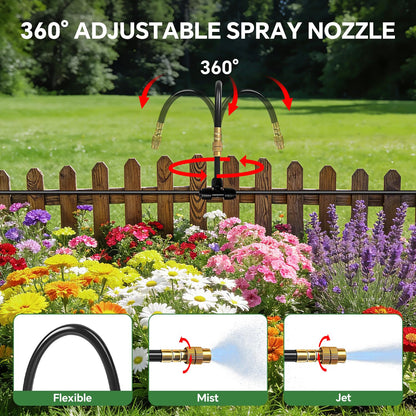 230FT Drip Irrigation System for Garden with 38pcs Adjustable Copper Nozzles & Emitters, Automatic