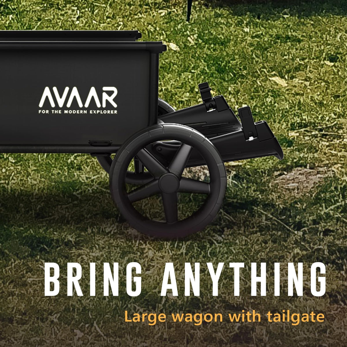 400lbs Large Capacity Collapsible Wagon Cart,Folding Utility Heavy Duty,All Terrain Big Wheels for