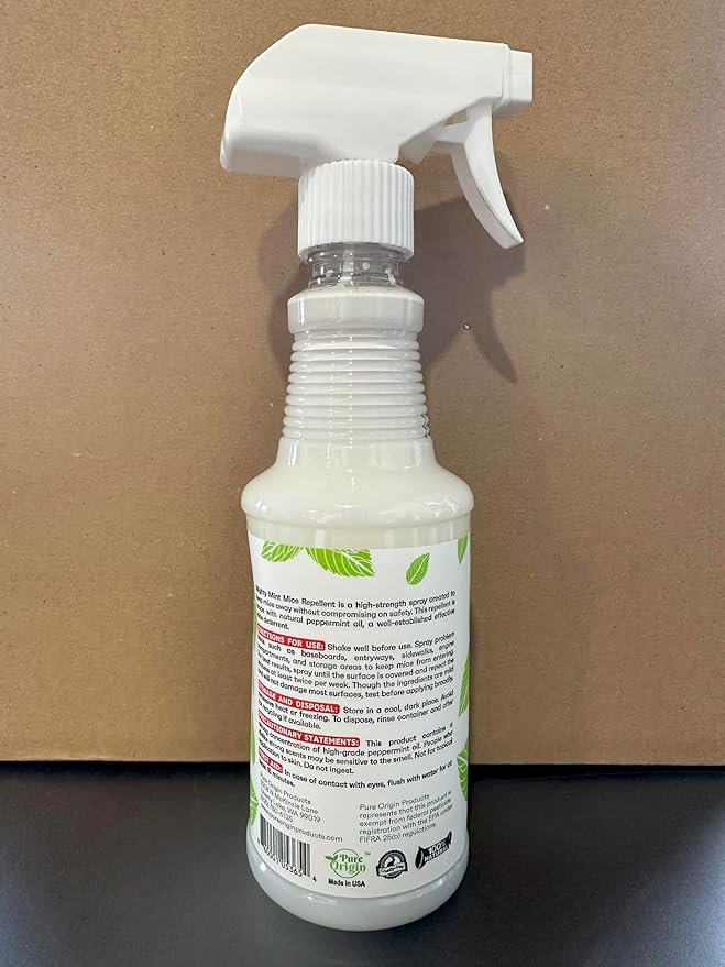 Mighty Mint Peppermint Oil Mouse Repellent Spray – Natural Indoor & Outdoor Control for Mice and