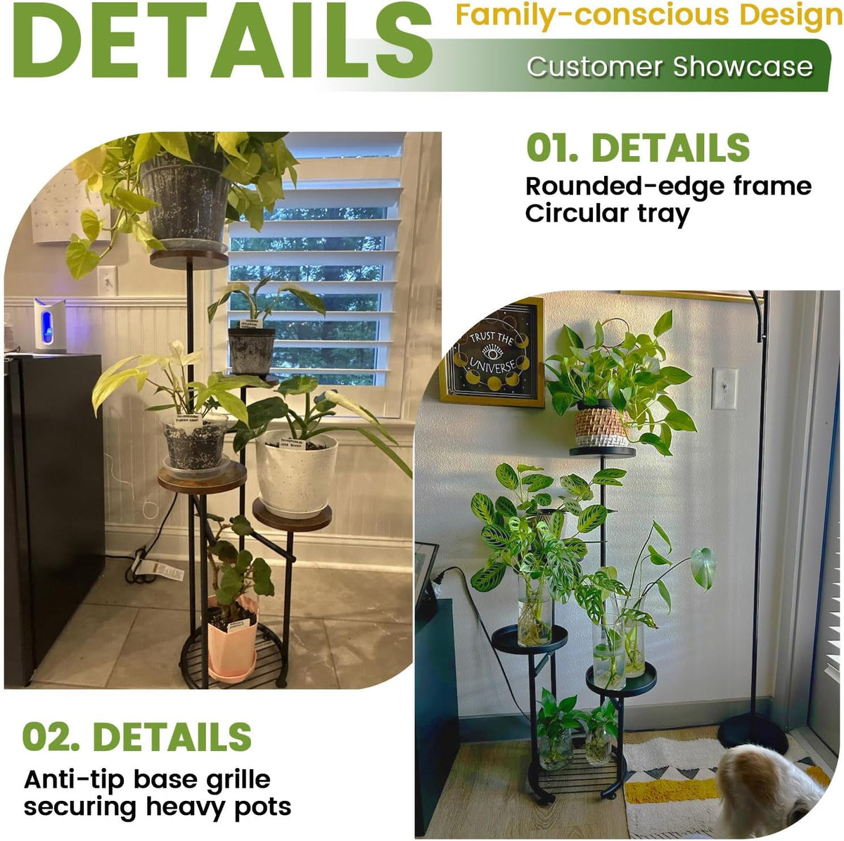 TOSKING 5 Tier Metal Plant Stand Indoor， Plant Shelf, Corner Shelf Flower Pot Stand for Outdoor