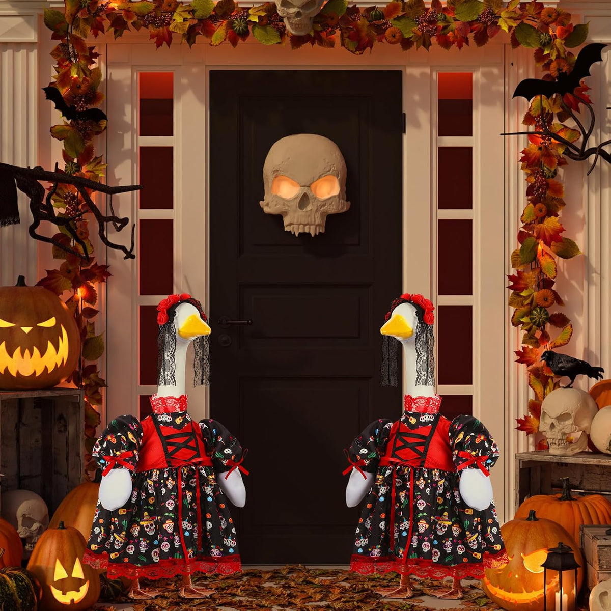 Suzile Halloween Goose Outfit Dresses Clothes for 23" Dia De Los Muertos Cement or Plastic Porch