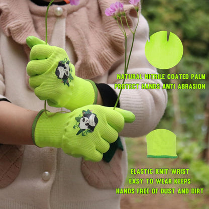 HANDLANDY 2 Pairs Kids Gardening Gloves, Toddler Children Garden Yard Work Outdoor Playing Gloves