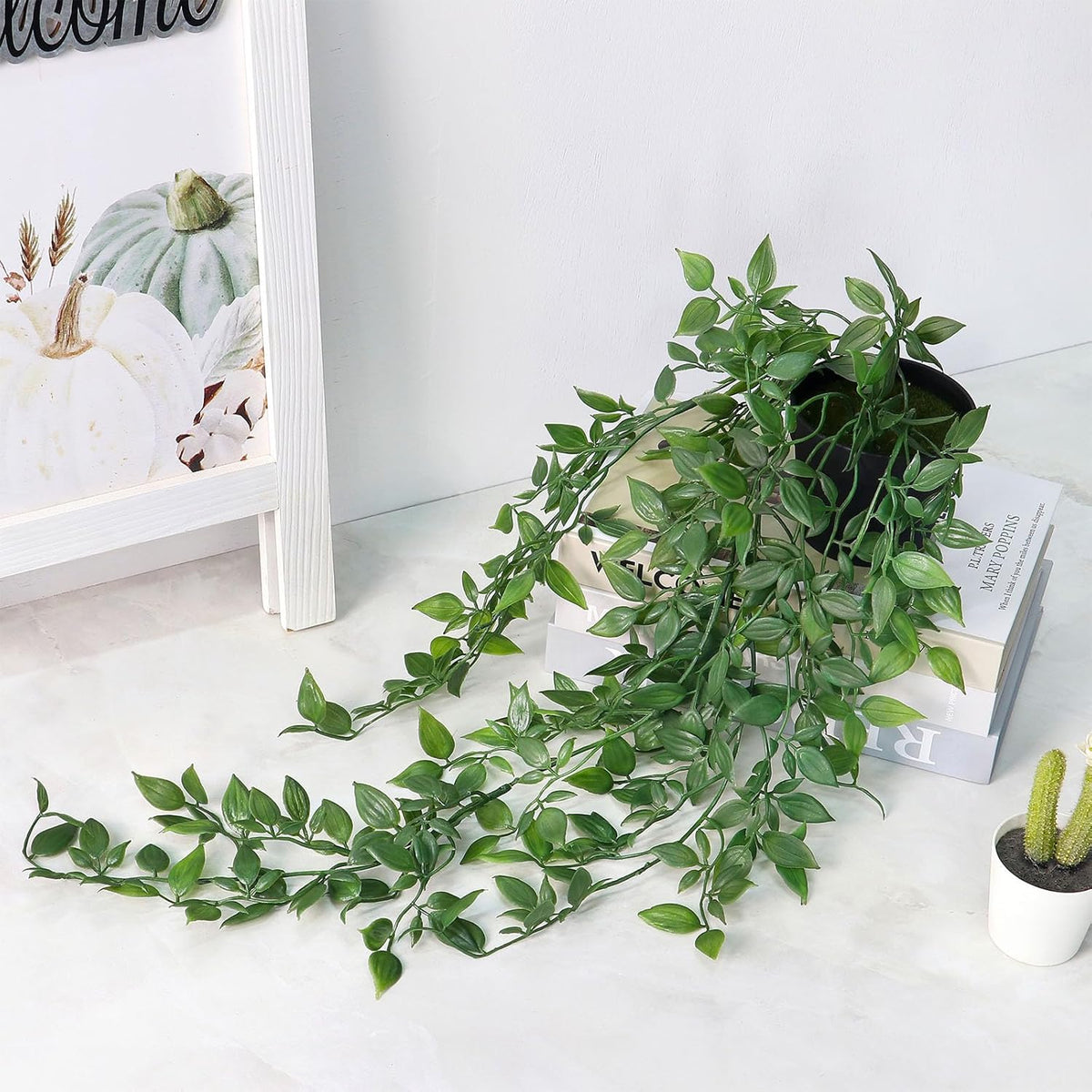 Artificial Hanging Plants Fake Small Potted Plants Faux Mandala Vines Plastic Greenery Plants for