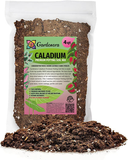 Gardenera Caladium Potting Mix - Promote Strong Roots and Captivating Patterns with Our Premium