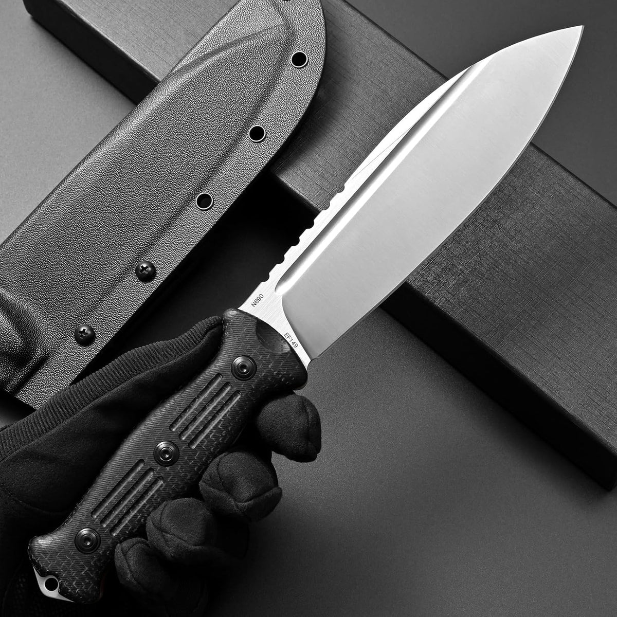 Eafengrow EF149 Fixed Blade Knife N690 Steel Blade Colorful G10 Handle Full Tang EDC Straight Knife