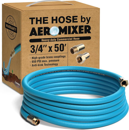 Aeromixer THE HOSE - 3/4 Inch Garden Hose 50 Ft, Kinkless Commercial Garden Hoses, Heavy Duty
