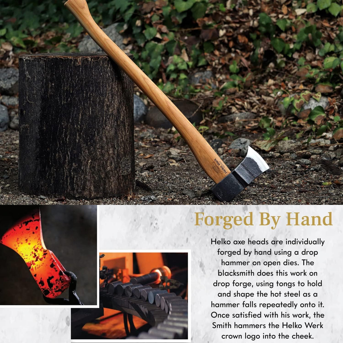 1844 Helko Werk Germany Traditional Saxon - Made in Germany Heavy Duty Splitting Axe for Chopping