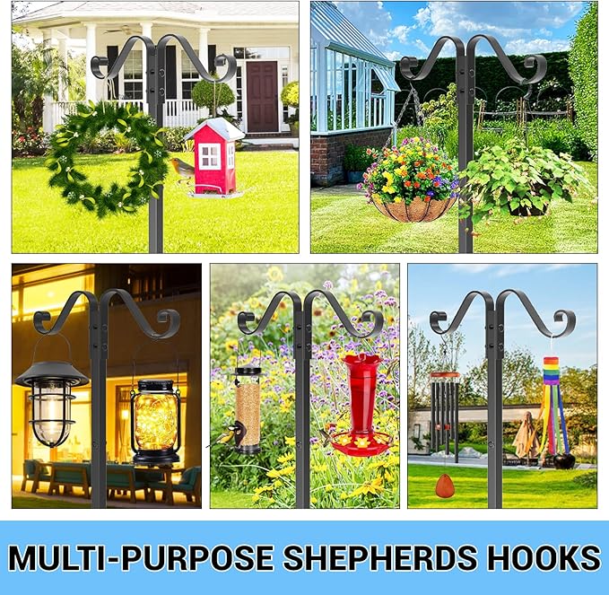 Garden Hose Holder Hanger Freestanding, Upgraded 4 Spikes Heavy Duty Storage Reel Stand with