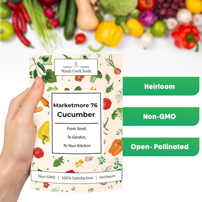 Marketmore 76 Cucumber Seeds for Planting - Heirloom Cucumber Seed Pack - Non-GMO, Crisp Texture
