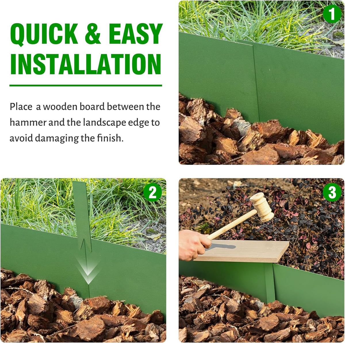 Metal Landscape Edging 6 Pack 40" L x 6" H,Galvanized Bendable Metal Garden Edging,Hammer- in Steel