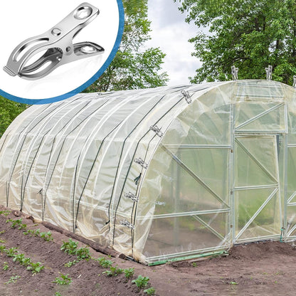 120 Pcs Greenhouse Clips, Garden Clips for Netting, Stainless Steel Greenhouse Clamps, Have a