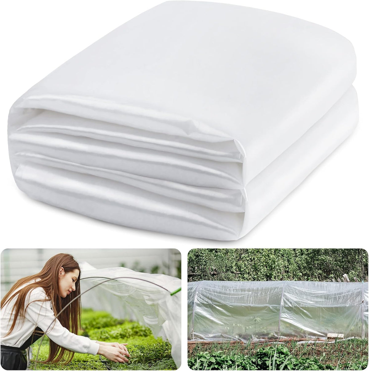 6 Mil Clear Greenhouse Plastic Sheeting,Transparent Plastic Film for Greenhouse, UV Resistant