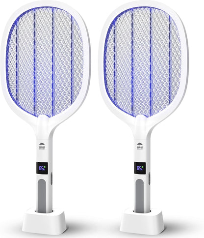 WBM SMART 2 in 1 Electric Bug Zapper, Mosquitoes Trap Lamp & Racket, USB Rechargeable Electric Fly