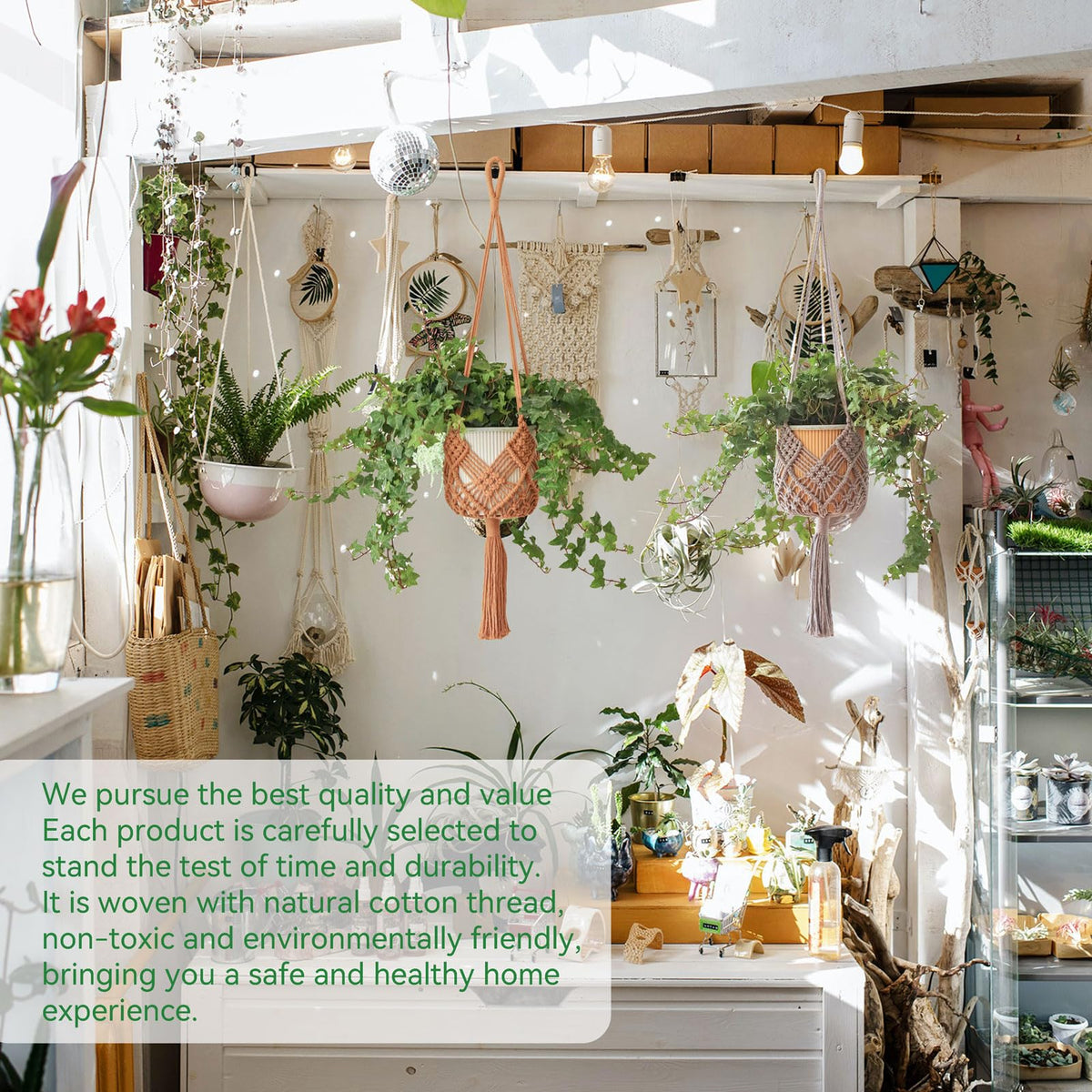 Hanging Planter with Patterns,2Packs Macrame Plant Hangers Indoor Macrame for up to 8 inch Pot