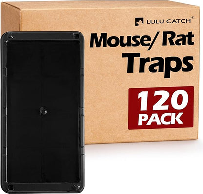 LULUCATCH Sticky Mouse Trap, 120 Pack Large Glue Traps, Pre-Baited Heavy Duty Non-Toxic Bulk Glue