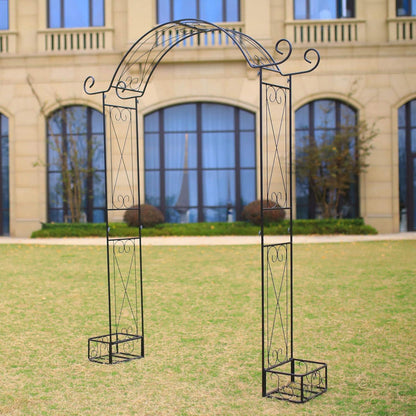 Steel Garden Arch, 7'1" High x 5'1" Wide, Garden Arbor for Various Climbing Plant, Outdoor Garden