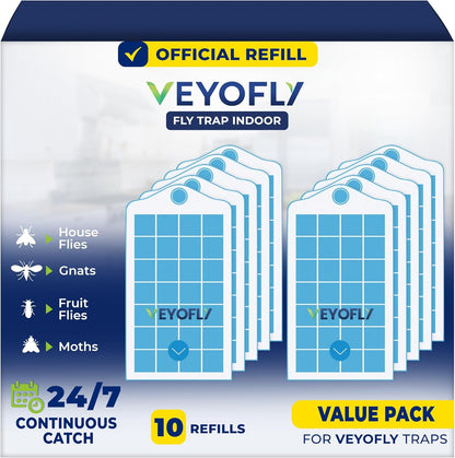 VEYOFLY Fruit Fly Traps for Indoors Refill, Gnat Traps for House, Fly Catcher, Fly Trap, Fly Trap