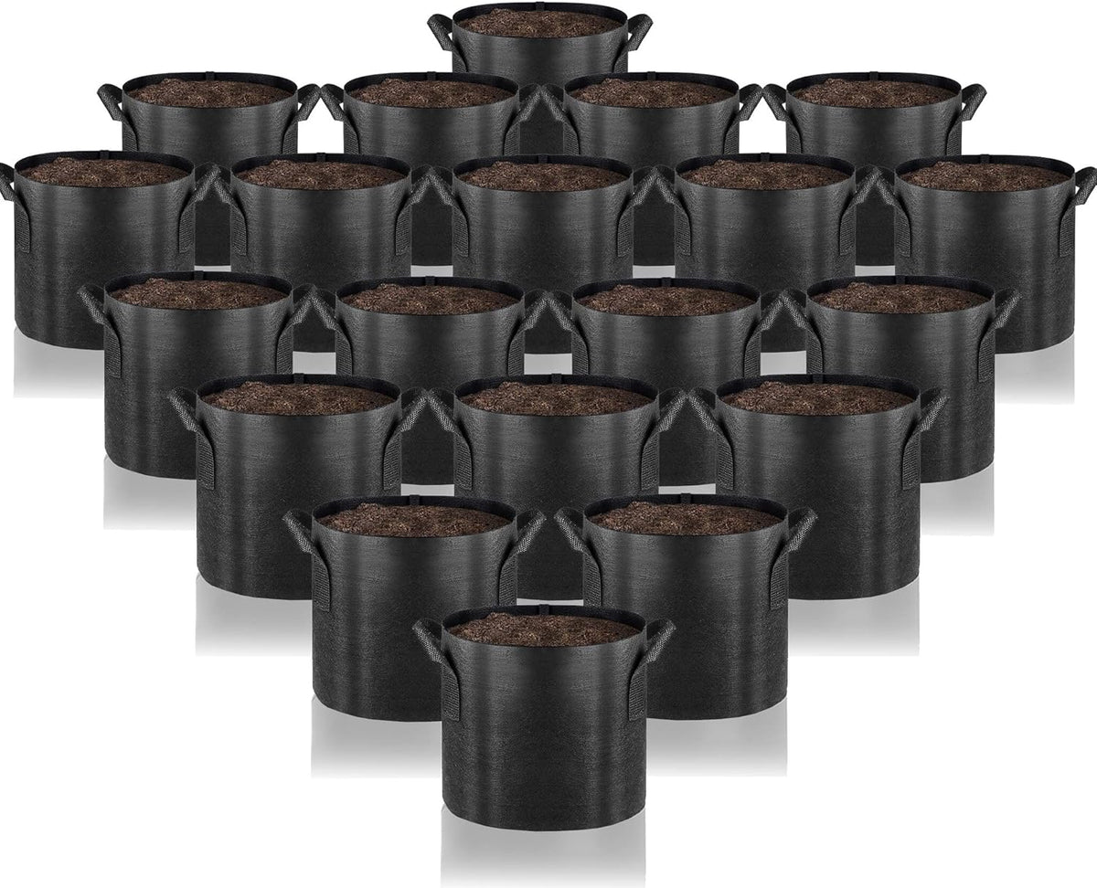 Gardenera Premium Fabric Grow Bags - 20-Pack 10 Gallon Planters for Fruit Trees, Vegetables, and