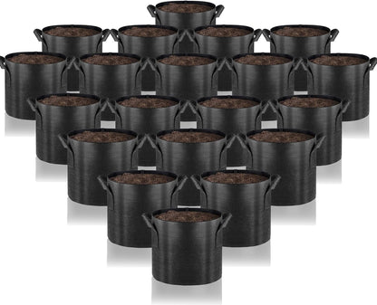 Gardenera Premium Fabric Grow Bags - 20-Pack 10 Gallon Planters for Fruit Trees, Vegetables, and