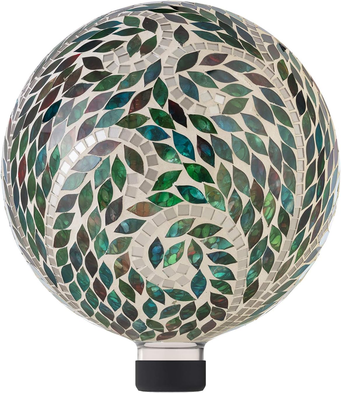 Alpine Corporation 10" Diameter Indoor/Outdoor Glass Mosaic Gazing Globe Yard Decoration, Scroll