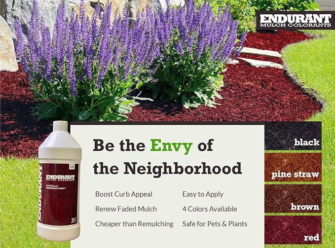 Mulch Dye Concentrate Color Renewal – Mulch Paint Revitalizes Approximately 1,000 Sq Ft of Faded