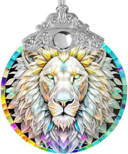 Stained Glass Suncatcher, Jocidea Lion Ornament, Christmas Ornaments, Holidays Ornaments, Christmas