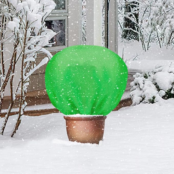 ANPHSIN 3 Pcs Plant Covers Freeze Protection - 19.6in x 39.3in Winter Shrub Plant Protection Bags