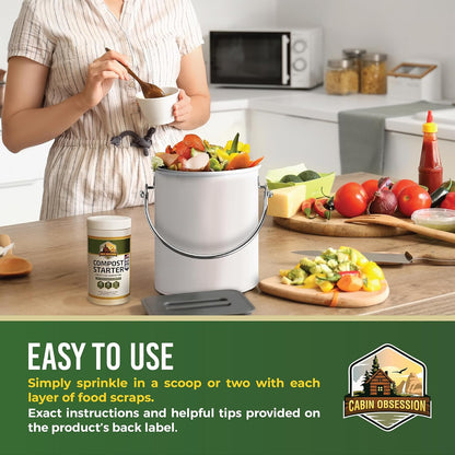 Compost Starter - 100x Concentrated All Natural Compost Accelerator for Countertop Kitchen Bin