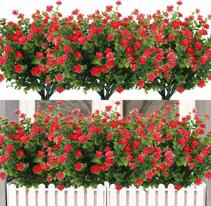 RECUTMS 12 Bundles Artificial Plants Artificial Eucalyptus Front Porch Decor Faux Spring Flowers