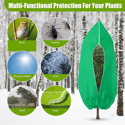 Ideal Swan 4 Pack Plant Covers Freeze Protection for Winter, Winter Plant Cover with Zipper