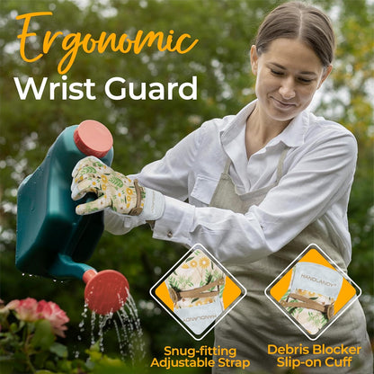 HANDLANDY Gardening Gloves for Women, Breathable Ladies Leather Garden Yard Gloves Best Gift for