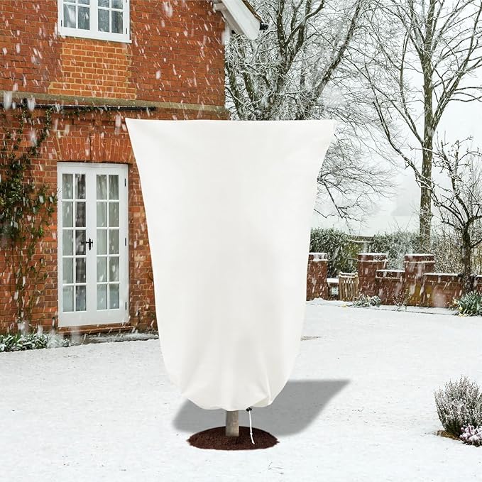 8 Pack Plant Covers Freeze Protection, 31.5"x47.2" Frost Blankets with Zipper Drawstring, Winter